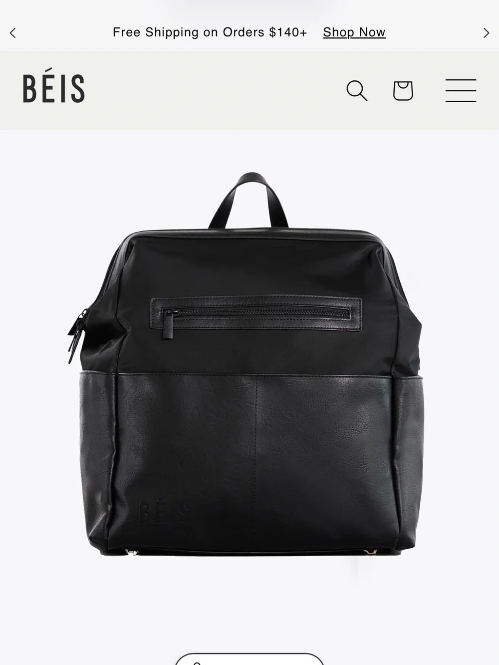 BEIS The Backpack Diaper Bag in Black